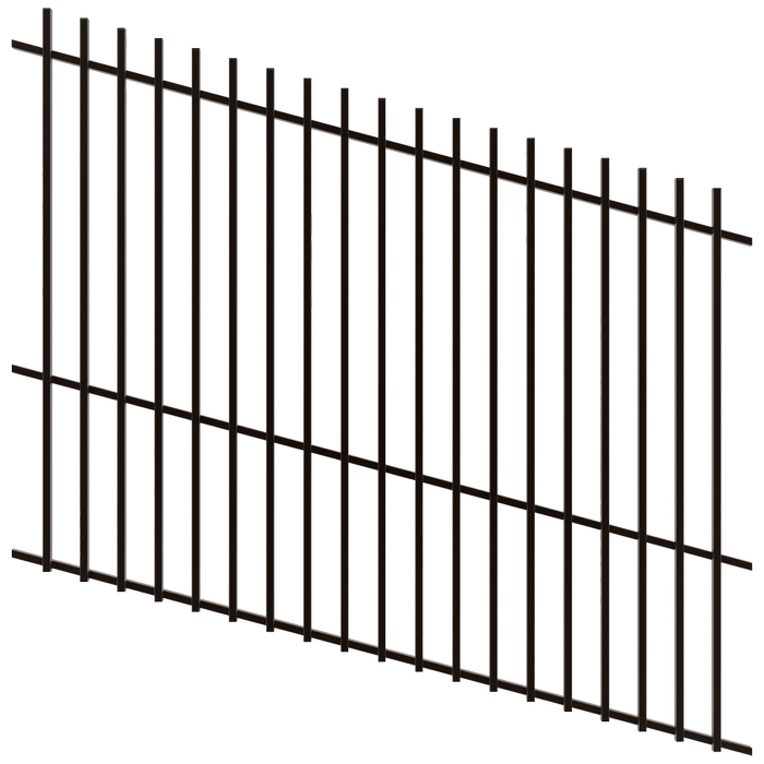 ProtectorAl 1201 - 2400 x 1800mm Black Raked Up to 15º Batten Pool Fence Panel - Black