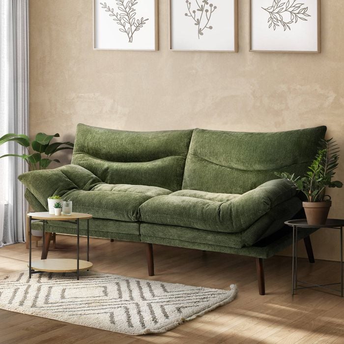 Oikiture 3 Seater Sofa Bed Green