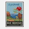 Galrie Stunning Vintage Travel Poster of the Blue Mountains in New South Wales, Black Frame, A1 60 x 84cm (23 x 33inch)