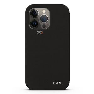 Efm Miami Leather Wallet Case Armour With D3o For Iphone 13 Pro Max (6.7") - Smoke Black