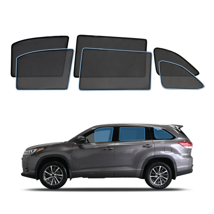 AUSGO Magnetic Window Sun Shade for Toyota Kluger 2013-2020 6-Piece Set Car Shades