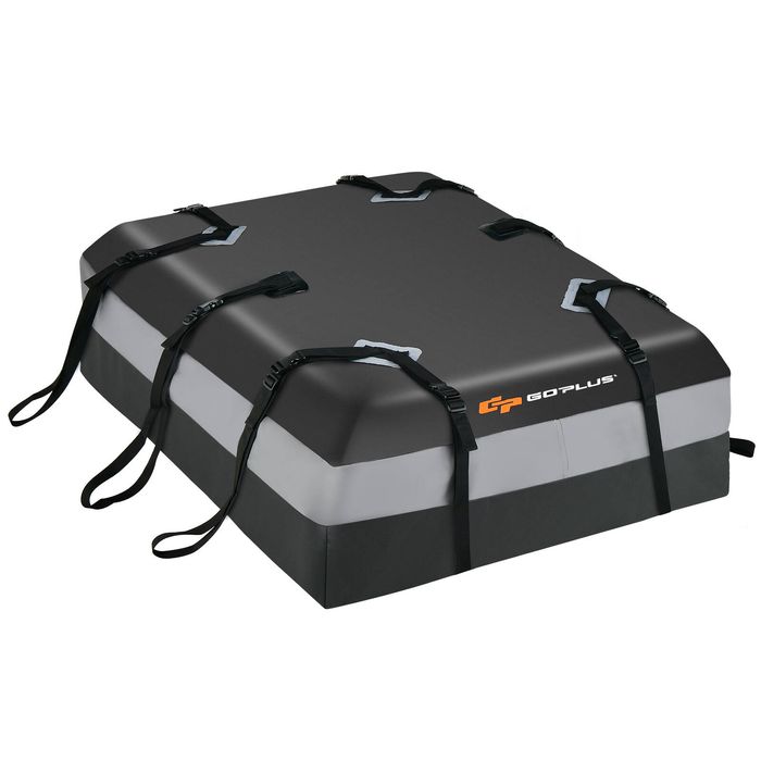 Costway Car Rooftop Cargo Carrier Rooftop Luggage Bag for All Vehicles Soft Roof Bag-Grey