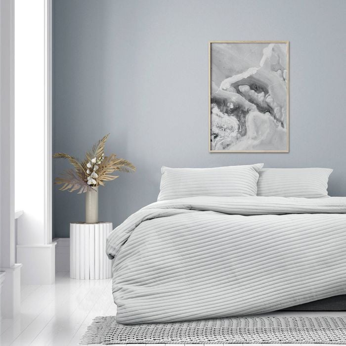 Ardor Boudoir London Embossed Queen Bed Microfibre Quilt Cover Set Silver