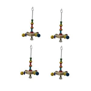 Yes4pets 4 X Small Hanging Bird Toy With Bell