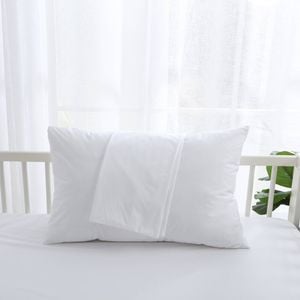 Dreamaker Bamboo Cotton Jersey Cot Waterproof Pillow Protector White 2 Pack