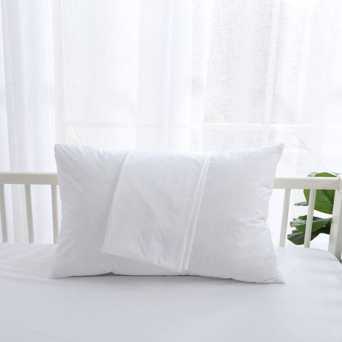 Dreamaker Bamboo Cotton Jersey Cot Waterproof Pillow Protector White 2 Pack