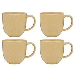 4pc Ecology Dwell Stoneware 340ml Coffee Mug Drink Cup w/ Handle - Butter