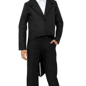 Fancy Black Tailcoat Boys Costume Jacket - Small
