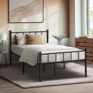 Oikiture Metal Bed Frame Base King Single Black COMA