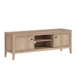 Cosmoliving TV Entertainment Unit with 2 Doors Storage TV Cabinet with Open Shelves 140CM