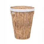 Practa 400 x 400 x 510mm Natural Hyacinth Round Laundry Hamper With Lid