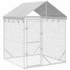 vidaXL Dog Kennel Outdoor Dog Crate Dog House with Roof Silver Galvanised Steel 2x2x2.5 m