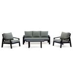 FurnitureOkay Bondi 4-Piece Aluminium Outdoor Lounge Setting - Charcoal