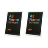 2x Unigift A3 Size White Poster Frame Ideal for Prints or Artwork - 29.7x42cm
