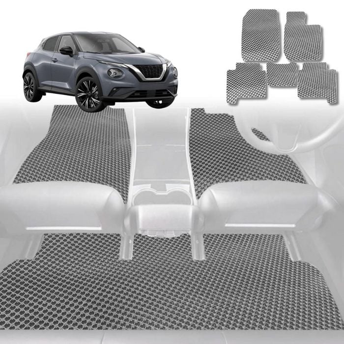 6D Diamond Car Floor Mats for Nissan JUKE 2020-Current-Full Set-Grey-Outback GT