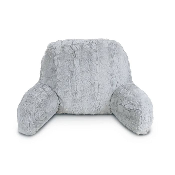 Easyrest Microchip Grey Soft & Silky Faux Fur Backrest Pillow