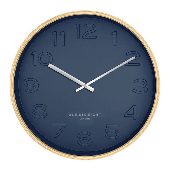 One Six Eight London Bella Ocean Blue 53cm Silent Wall Clock