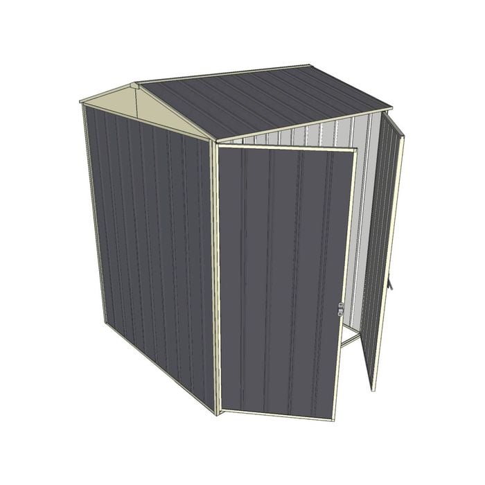 Build-a-Shed 1.5 x 1.5 x 2.3m Gable Shed with Double Hinged Side Doors - Grey