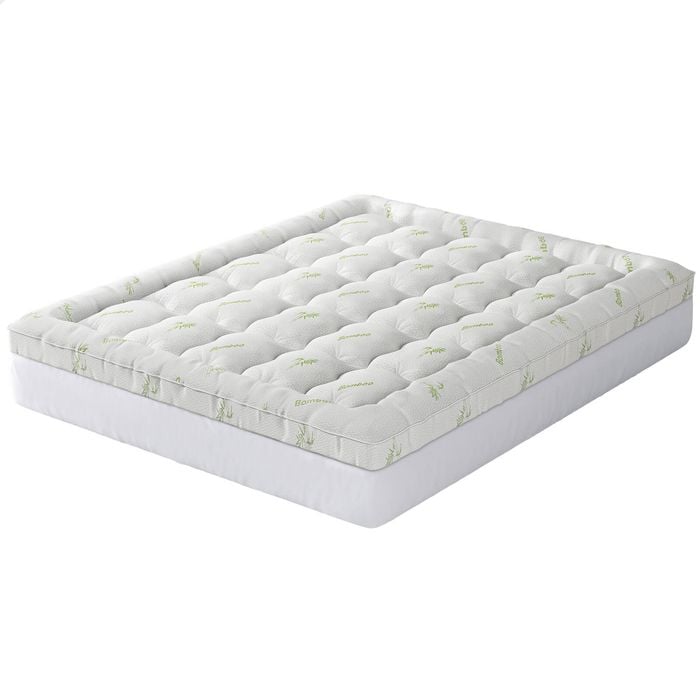 STARRY EUCALYPT Bamboo Fibre Pillowtop Mattress Topper King Single 7.5cm