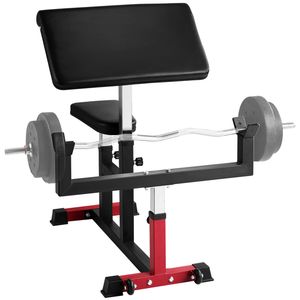 Vevor Preacher Curl Bench Black Strength Training Biceps Machine Max Load 440 Lbs For Home Gym