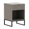 Sarantino Elton Fluted Grey Bedside Table Night Stand Cabinet Storage Chest