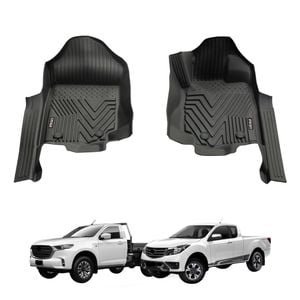 AUSGO 5D Injection Car Floor Mats for Mazda BT-50 BT50 Single / Extra Cab 2011-2020 All-Weather Floor Liners