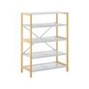 Flexi Storage Living Bamboo & White 5 Tier Shoe Rack 