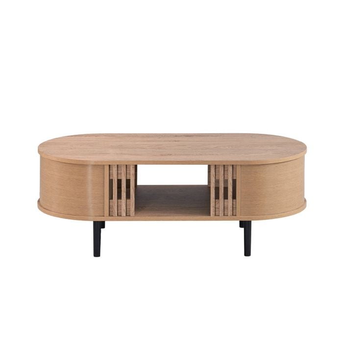 Design Square Kassy Open Shelf Wooden Tea Coffee Table Oak