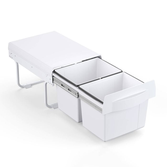 Practa 2 x 15L Base Mount Pullout Waste Bin