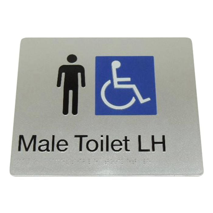 Bradley Braille Male Toilet Sign LH 975-MDT-LH-S