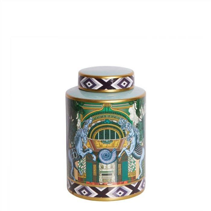 Belle Akira Porcelain Storage Jar w/ Lid Small Round 26x17cm
