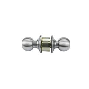 Lockwood Satin Stainless Steel Symmetry Imperial Privacy Knobset