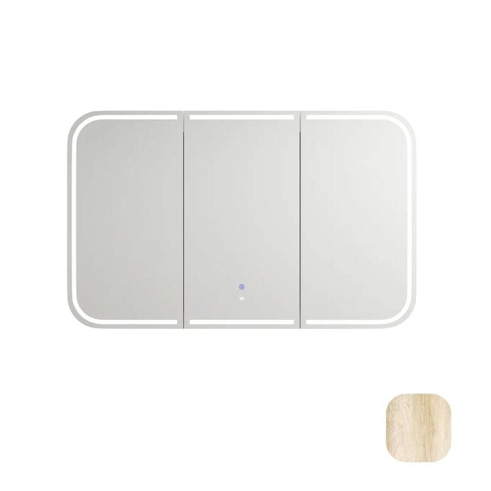 Attica 1200mm Natural Oak Porta LED Shaving Cabinet With Powerpoint / USB-C