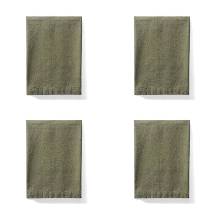 Amalfi Set of 4 Sorrento Liveable Linen Napkins - Green