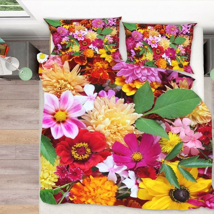 3D Red Flowers 241 Bed Pillowcases Quilt Queen Size