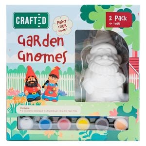 Crafted Paint Your Own Garden Gnome - 2 Pack