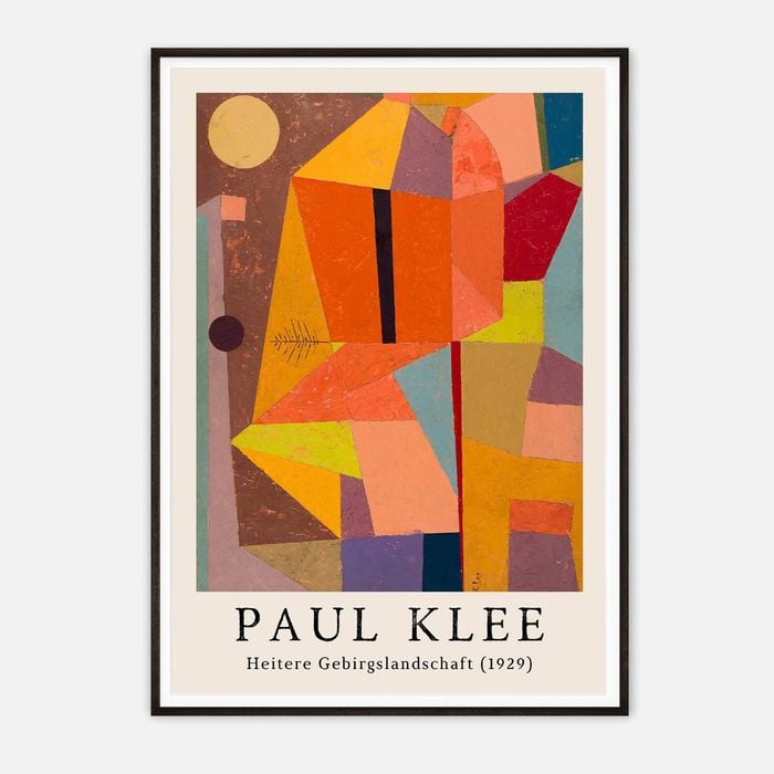 Galrie Vintage Paul Klee's Heitere Gebirgslandschaft (1929) -Vibrant Abstract Art Print, Black Frame, A1 60 x 84cm (23 x 33inch)