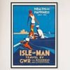 Galrie Vintage Isle of Man Travel Poster: Birkenhead & Liverpool Journey Art Design, Black Frame, A3 30 x 42cm (12 x 16inch)