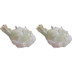 2x LVD Poly Resin Artichoke Decoration Sculpture Home Decor Large 19.5x11cm