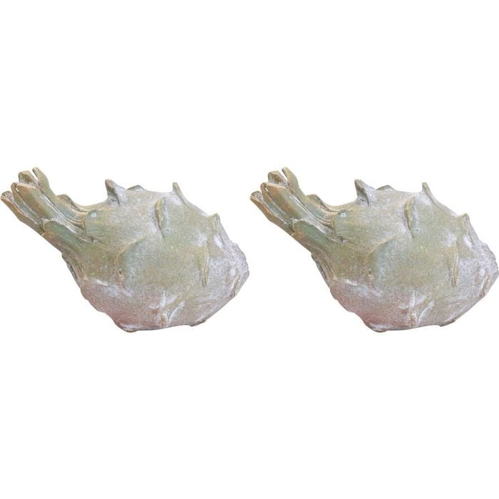 2x LVD Poly Resin Artichoke Decoration Sculpture Home Decor Large 19.5x11cm
