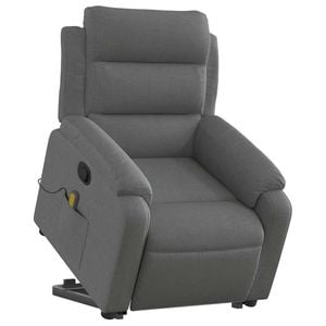 vidaXL Stand up Massage Recliner Chair Armchair Single Sofa Dark Grey Fabric