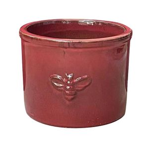 Northcote Pottery 26 x 19cm Wine Glazed Bee Terracotta Planter