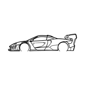 Ignite Laser McLaren Senna GTA Lm Silhouette Metal Wall Art Coated Black 15.7inch/40cm