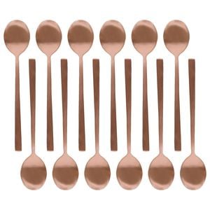 Argon Tableware Stainless Steel Teaspoons - 14.5cm - 12x Durable Rust Resistant Stainless Steel Dishwasher Safe Flatware Set