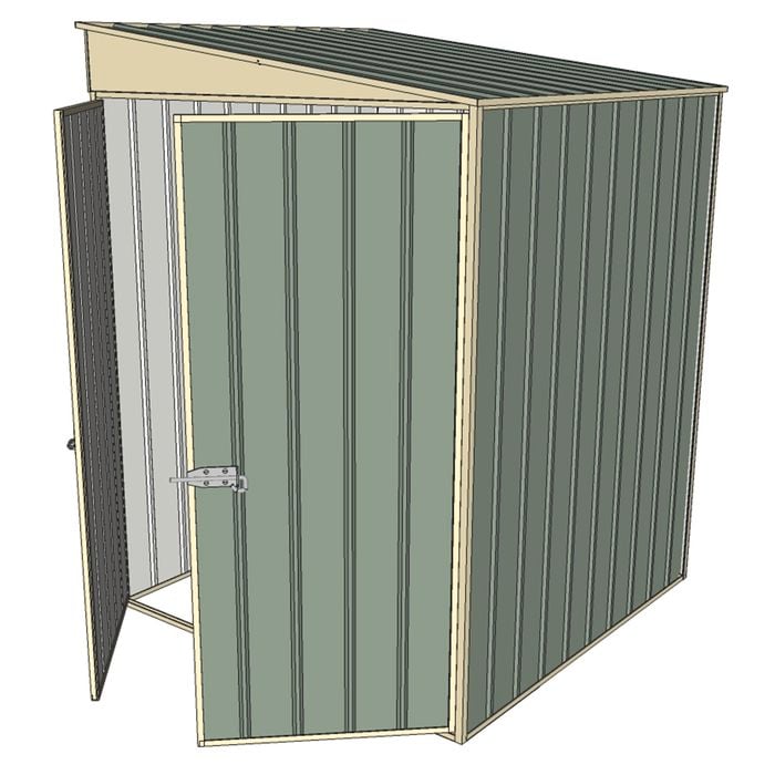 Build-a-Shed 1.5 x 1.5 x 2m Skillion Shed without Side Doors - Green