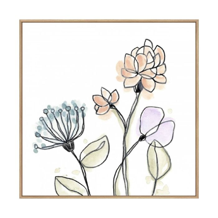 Artey | Spindle Blossoms VII - Framed Canvas - Natural Frame - 50 x 50cm