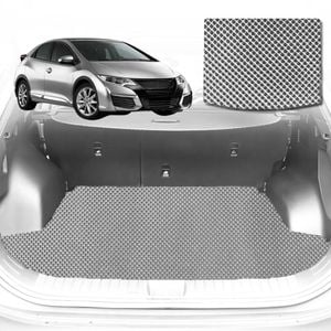 6D Diamond Car Boot Mat for Honda Civic (Hatch, 9th Gen)2012-2016-Hatch-Cargo Mat-Grey-Outback GT