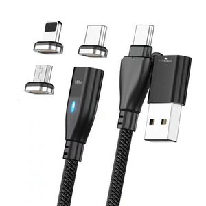 TEGAL USB & Type C Dual Magnetic Charging Cable 3 in 1 1.8m Black