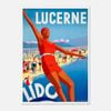 Galrie Lucerne Lido Switzerland Vintage Travel Poster Stunning Wall Art for Home, Office, Poster Only, A1 60x 84cm (23 x 33inch)