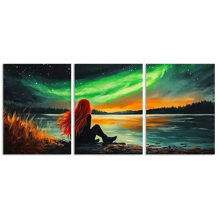 3pcs See the aurora Art Painting  Print 100% Australian Made 3 x 40x60cm (Metal Print)
